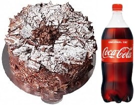 4-6 Kişilik Parça Çikolatalı Pasta 1 Litre Cola